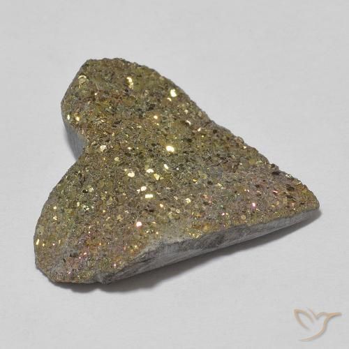 Pirita arcoiris Multicolor natural de 13.67 ct, Corazón, Opaco