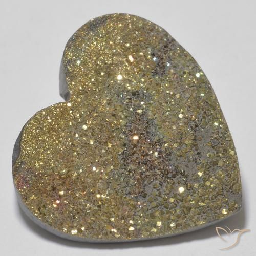 Pirita arcoiris Multicolor natural de 28.68 ct, Corazón, Opaco