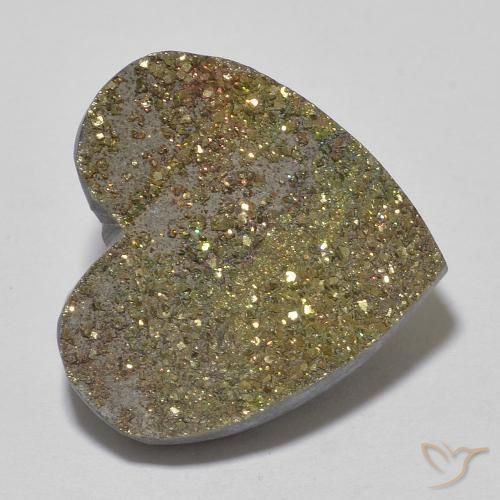 Pirita arcoiris Multicolor natural de 17.04 ct, Corazón, Opaco