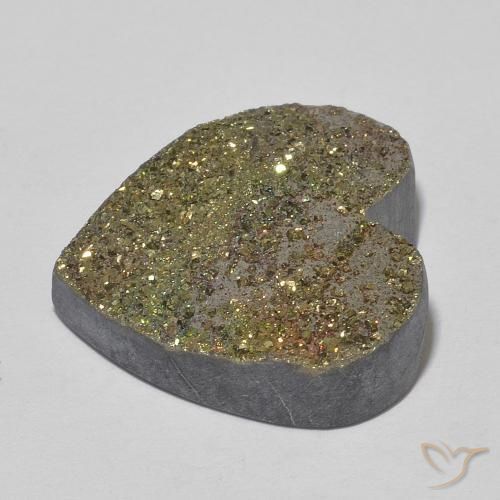 Pirita arcoiris Multicolor natural de 17.04 ct, Corazón, Opaco