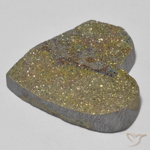 Pirita arcoiris Multicolor natural de 26.19 ct, Corazón, Opaco