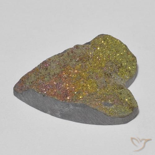 Pirita arcoiris Multicolor natural de 12.80 ct, Corazón, Opaco