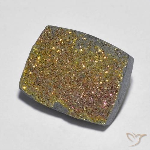 Pirita arcoiris Multicolor natural de 7.46 ct, Corte Baguette, Opaco