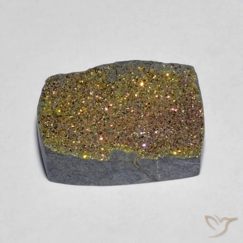 Pirita arcoiris Multicolor natural de 7.46 ct, Corte Baguette, Opaco