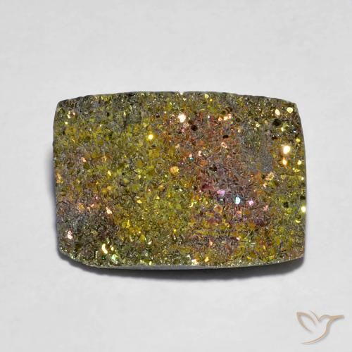 Pirita arcoiris Multicolor natural de 7.23 ct, Corte Baguette, Opaco