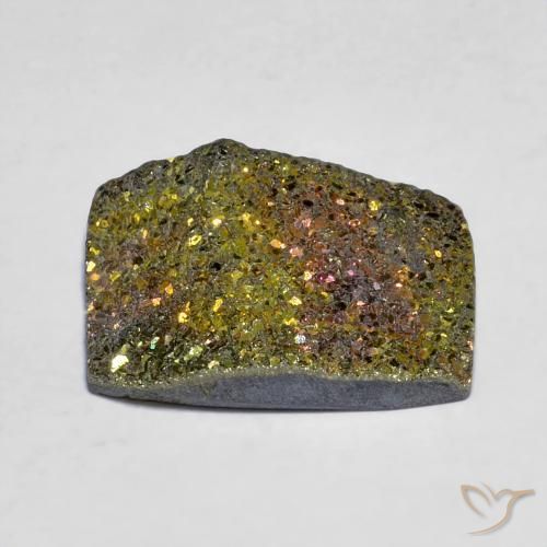 Pirita arcoiris Multicolor natural de 7.23 ct, Corte Baguette, Opaco