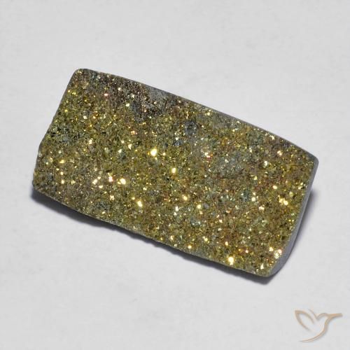 7.41ct Natural Multicolor Pirita arcoiris, Corte Baguette, Opaco