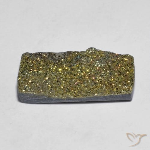 Pirita arcoiris Multicolor natural de 7.41 ct, Corte Baguette, Opaco