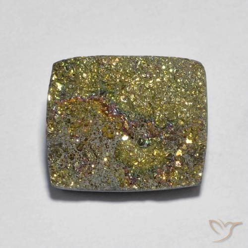 Pirita arcoiris Multicolor natural de 6.49 ct, Corte Baguette, Opaco