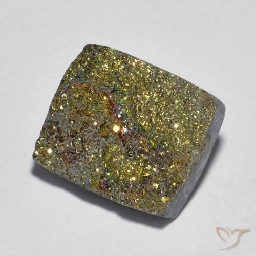 Pirita arcoiris Multicolor natural de 6.49 ct, Corte Baguette, Opaco