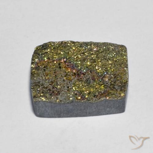 Pirita arcoiris Multicolor natural de 6.49 ct, Corte Baguette, Opaco
