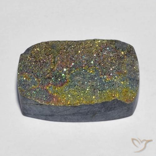 Pirita arcoiris Multicolor natural de 16.03 ct, Forma Cojín, Opaco