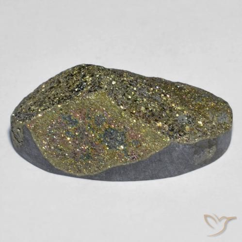 Pirita arcoiris Multicolor natural de 25.63 ct, Ovalada, Opaco