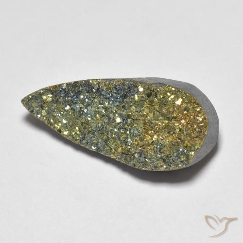 6.64ct Natural Multicolor Pirita arcoiris, En forma de pera, Opaco