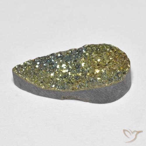 Pirita arcoiris Multicolor natural de 6.64 ct, En forma de pera, Opaco