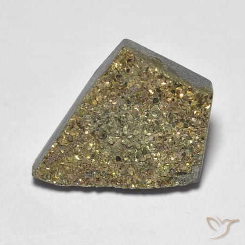 6.86ct Natural Multicolor Pirita arcoiris, Elegante, Opaco