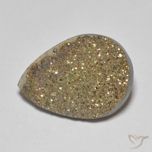 6.60ct Natural Multicolor Pirita arcoiris, En forma de pera, Opaco
