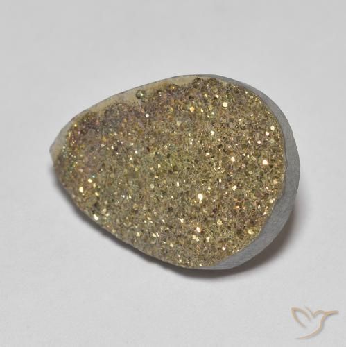 Pirita arcoiris Multicolor natural de 6.60 ct, En forma de pera, Opaco