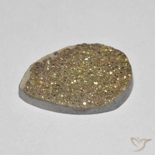Pirita arcoiris Multicolor natural de 6.60 ct, En forma de pera, Opaco