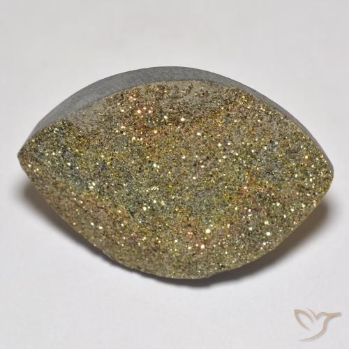 17.11ct Natural Multicolor Pirita arcoiris, Marquesa, Opaco