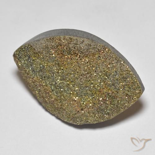 Pirita arcoiris Multicolor natural de 17.11 ct, Marquesa, Opaco