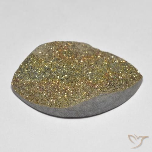 Pirita arcoiris Multicolor natural de 17.11 ct, Marquesa, Opaco