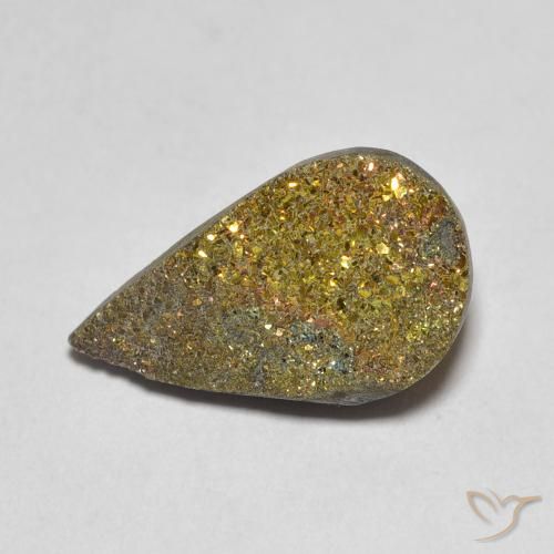 4.42ct Natural Multicolor Pirita arcoiris, En forma de pera, Opaco