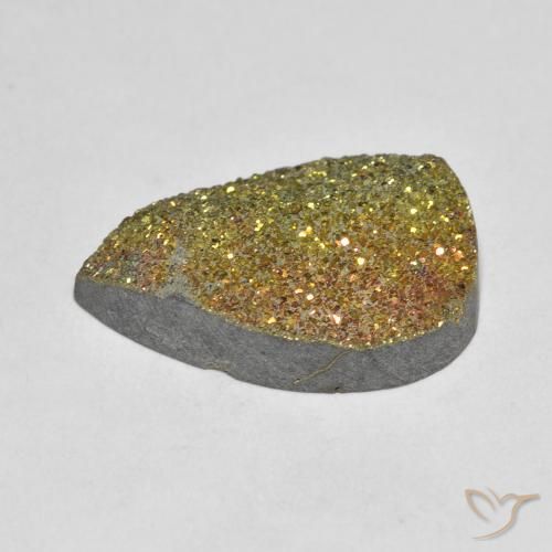 Pirita arcoiris Multicolor natural de 6.29 ct, En forma de pera, Opaco