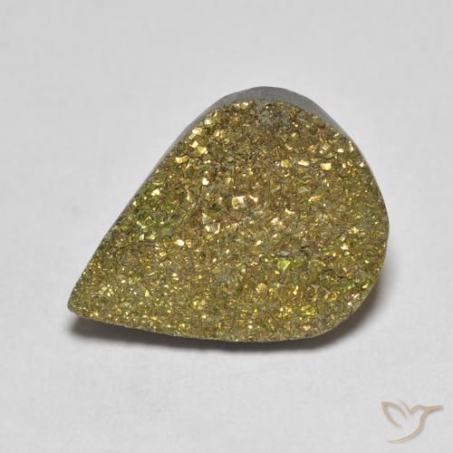 5.42ct Natural Multicolor Pirita arcoiris, En forma de pera, Opaco