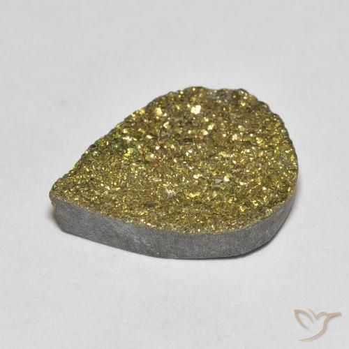Pirita arcoiris Multicolor natural de 5.42 ct, En forma de pera, Opaco