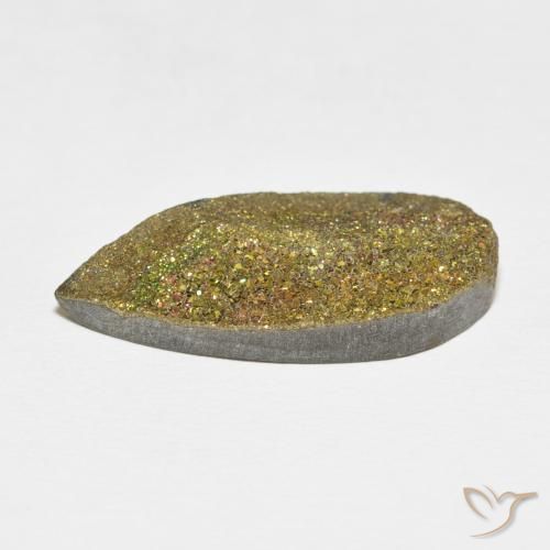Pirita arcoiris Multicolor natural de 13.42 ct, En forma de pera, Opaco