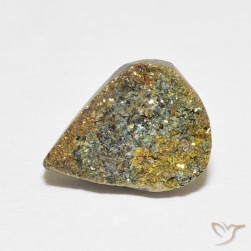 3.71ct Natural Multicolor Pirita arcoiris, En forma de pera, Opaco
