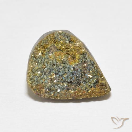 Pirita arcoiris Multicolor natural de 3.71 ct, En forma de pera, Opaco