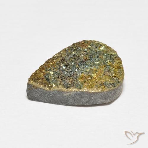 Pirita arcoiris Multicolor natural de 3.71 ct, En forma de pera, Opaco