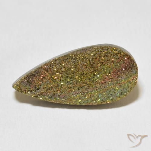 8.74ct Natural Multicolor Pirita arcoiris, En forma de pera, Opaco