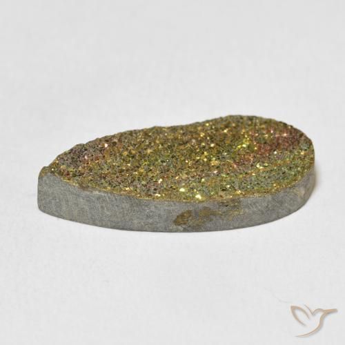 Pirita arcoiris Multicolor natural de 8.74 ct, En forma de pera, Opaco