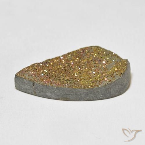 Pirita arcoiris Multicolor natural de 14.35 ct, En forma de pera, Opaco