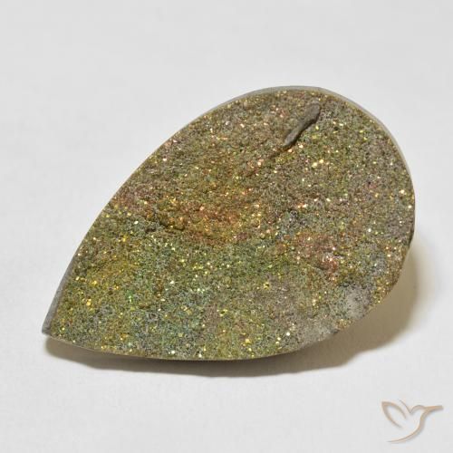 22.03ct Natural Multicolor Pirita arcoiris, En forma de pera, Opaco