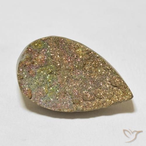 17.21ct Natural Multicolor Pirita arcoiris, En forma de pera, Opaco