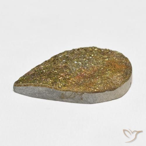 Pirita arcoiris Multicolor natural de 18.07 ct, En forma de pera, Opaco