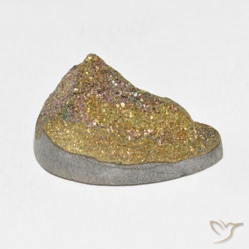 Pirita arcoiris Multicolor natural de 13.11 ct, En forma de pera, Opaco