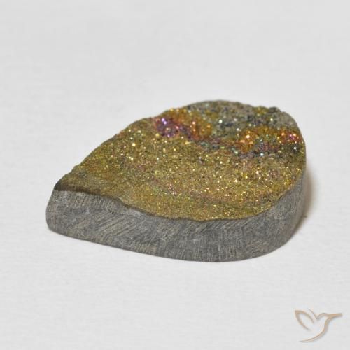 Pirita arcoiris Multicolor natural de 9.97 ct, En forma de pera, Opaco