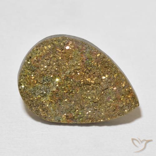 8.15ct Natural Multicolor Pirita arcoiris, En forma de pera, Opaco