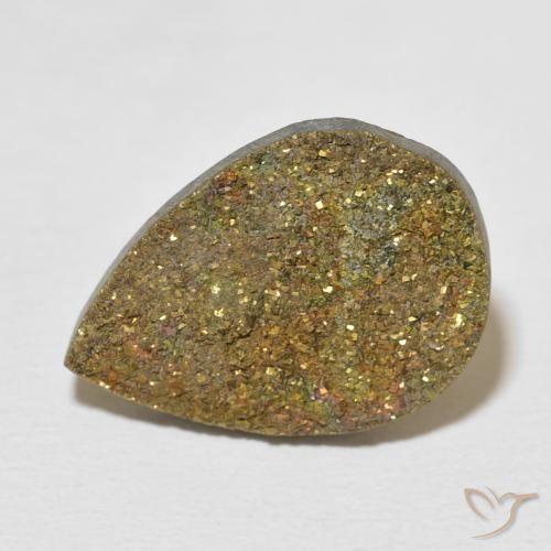 Pirita arcoiris Multicolor natural de 8.15 ct, En forma de pera, Opaco