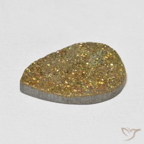 Pirita arcoiris Multicolor natural de 8.15 ct, En forma de pera, Opaco