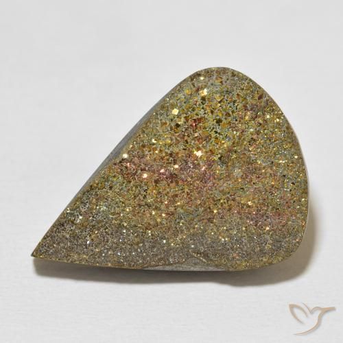 20.03ct Natural Multicolor Pirita arcoiris, En forma de pera, Opaco