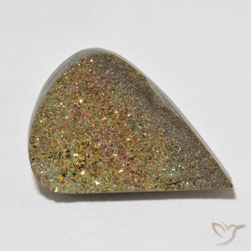 Pirita arcoiris Multicolor natural de 20.03 ct, En forma de pera, Opaco