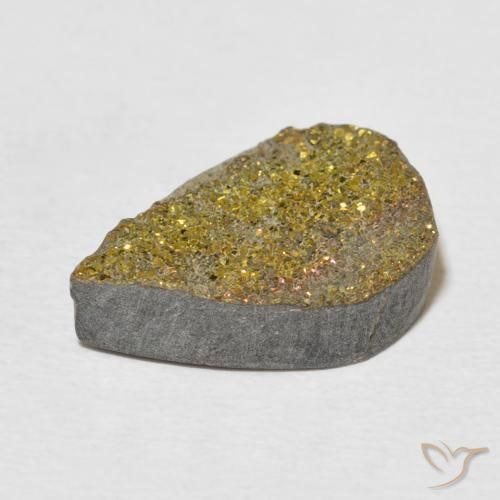 Pirita arcoiris Multicolor natural de 6.87 ct, En forma de pera, Opaco