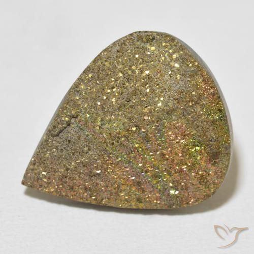 18.47ct Natural Multicolor Pirita arcoiris, En forma de pera, Opaco