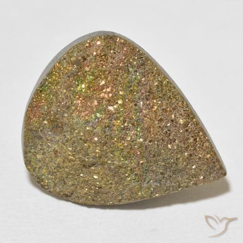 Pirita arcoiris Multicolor natural de 18.47 ct, En forma de pera, Opaco